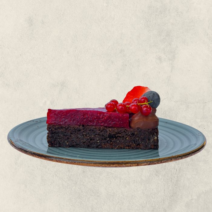 étcsokoládés-málnás paleo torta