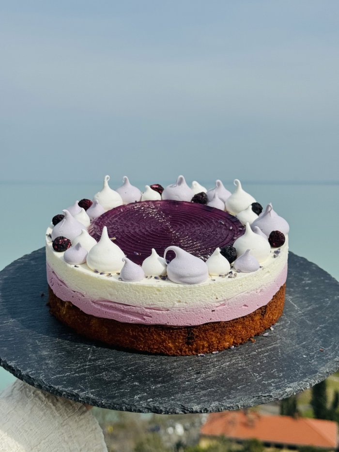 Levendulás-áfonyás sajttorta#gluténmentes